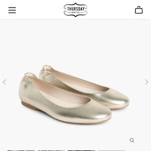 THURSDAY BOOT CO Scrunch Flats in Gold Size 7.5